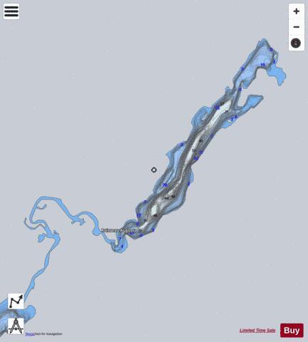 Lac#  B2989 depth contour Map - i-Boating App - Satellite