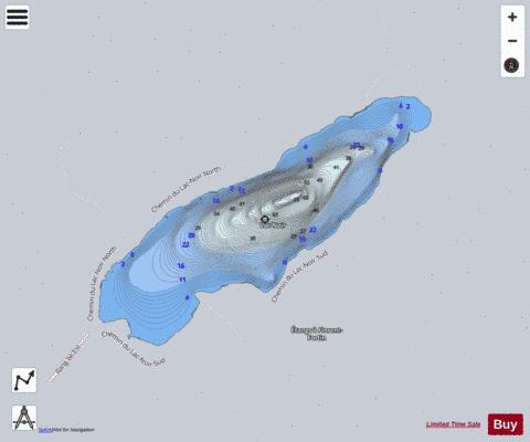 Noir  Lac depth contour Map - i-Boating App - Satellite