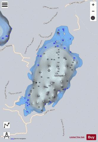 Paquin  Lac depth contour Map - i-Boating App - Satellite