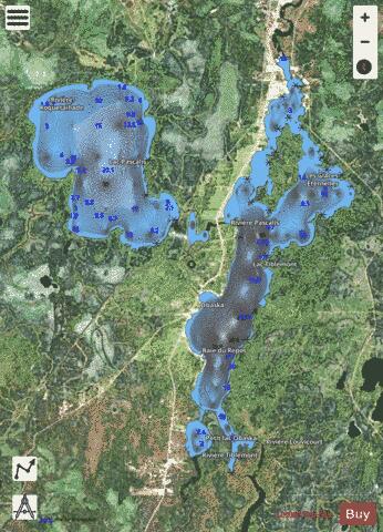 Pascalis, Lac depth contour Map - i-Boating App - Satellite