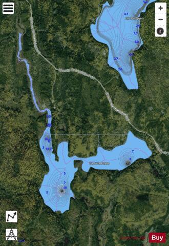 Passe, Lac a la depth contour Map - i-Boating App - Satellite