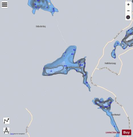 Perchaude  Lac A La depth contour Map - i-Boating App - Satellite