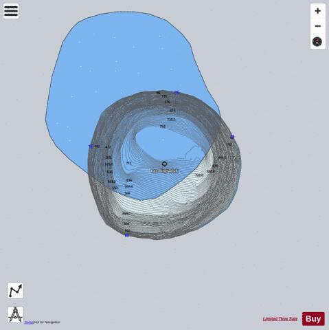 Cratere / Pingualuk  Lac depth contour Map - i-Boating App - Satellite