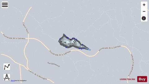 Pink  Lac depth contour Map - i-Boating App - Satellite