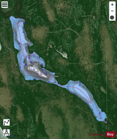 Pradines, Lac depth contour Map - i-Boating App - Satellite