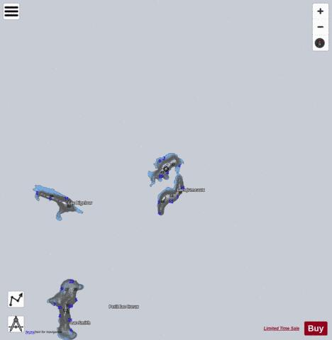 Jumeaux Lac depth contour Map - i-Boating App - Satellite