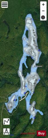 Quinn, Lac depth contour Map - i-Boating App - Satellite