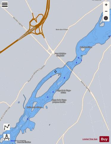 Riviee Des Mille Iles depth contour Map - i-Boating App - Satellite