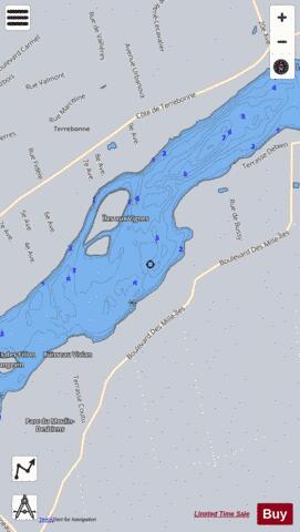 Riviee Des Mille Iles depth contour Map - i-Boating App - Satellite