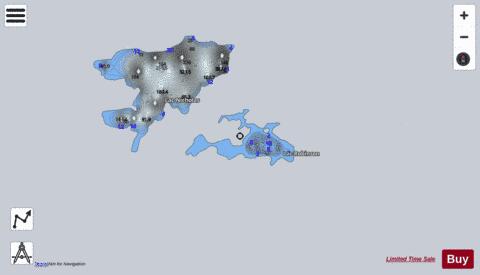 Robinson  Lac depth contour Map - i-Boating App - Satellite