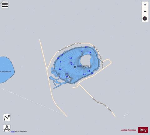 Saint Charles  Lac depth contour Map - i-Boating App - Satellite