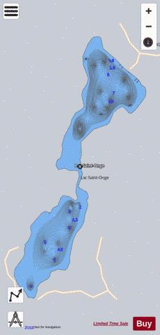 Saint Onge  Lac depth contour Map - i-Boating App - Satellite