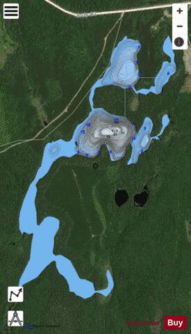 Sinueux, Lac depth contour Map - i-Boating App - Satellite