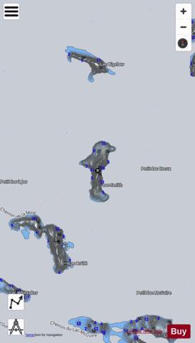 Smith  Lac depth contour Map - i-Boating App - Satellite