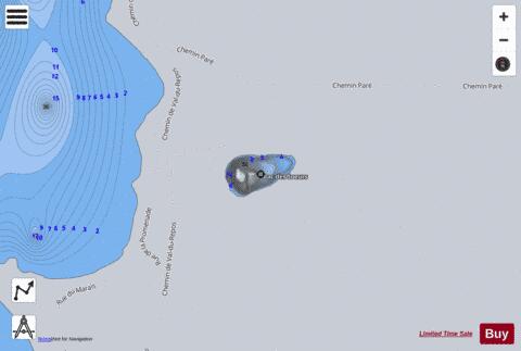 Soeurs  Lac Des depth contour Map - i-Boating App - Satellite