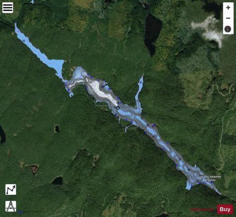 Soixante Arpents, Lac des depth contour Map - i-Boating App - Satellite