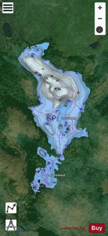 Stoney, Lac depth contour Map - i-Boating App - Satellite