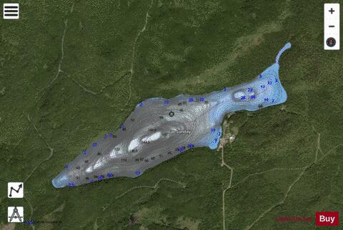 Sunday, Lac depth contour Map - i-Boating App - Satellite