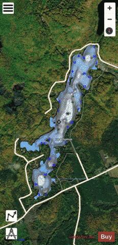 Thomas, Lac depth contour Map - i-Boating App - Satellite