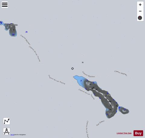 Philippe / Thorne  Lac depth contour Map - i-Boating App - Satellite