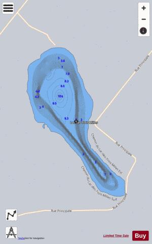 Trois Milles  Lac Des depth contour Map - i-Boating App - Satellite