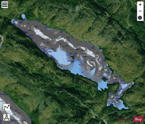 Truite, Lac a la depth contour Map - i-Boating App - Satellite