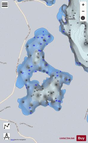 Vert  Lac depth contour Map - i-Boating App - Satellite
