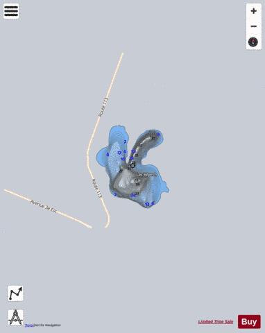 Wyeth  Lac depth contour Map - i-Boating App - Satellite