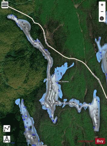 Zouaves, Lac des depth contour Map - i-Boating App - Satellite