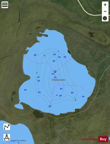 Waterhen Lake  Delta depth contour Map - i-Boating App - Satellite