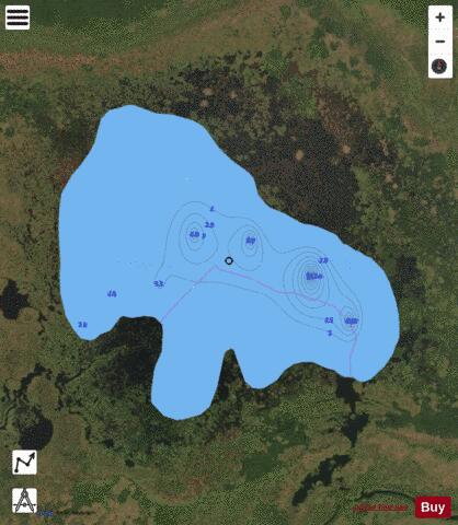 Willow A-B Lake depth contour Map - i-Boating App - Satellite