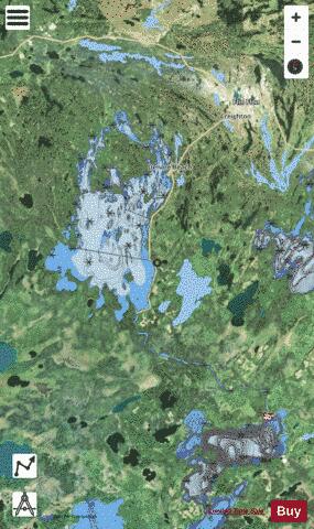 Amiska Lake depth contour Map - i-Boating App - Satellite
