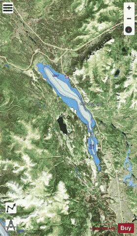 Little Atlin depth contour Map - i-Boating App - Satellite