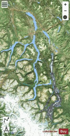 Tagish depth contour Map - i-Boating App - Satellite
