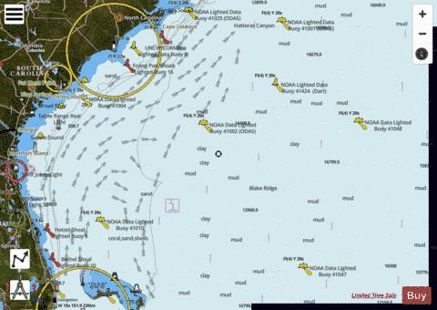 CAPE HATTERAS TO STRAITS OF FLORIDA Marine Chart - Nautical Charts App - Satellite