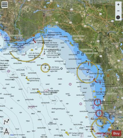 LEASE BLOCK FOR TAMPA BAY TO CAPE SAN BLAS Marine Chart - Nautical Charts App - Satellite