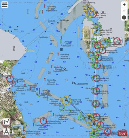 PORT LAVACA Marine Chart - Nautical Charts App - Satellite