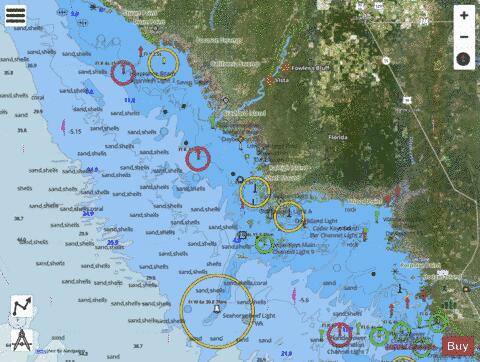 CRYSTAL RIVER TO HORSESHOE PT Marine Chart - Nautical Charts App - Satellite