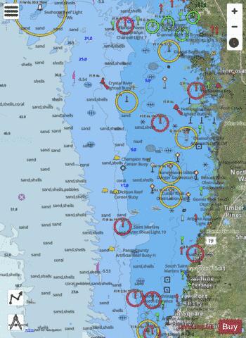 ANCLOTE KEYS TO CRYSTAL RIVER Marine Chart - Nautical Charts App - Satellite