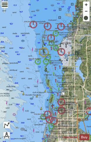 TAMPA BAY - PORT RICHEY CLEARWATER HBR - PORT RICHEY Marine Chart - Nautical Charts App - Satellite