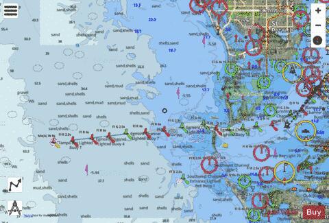 TAMPA BAY ENTRANCE Marine Chart - Nautical Charts App - Satellite