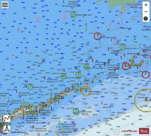 MIAMI TO MARATHON AND FLORIDA BAY PAGE G RIGHT SIDE Marine Chart - Nautical Charts App - Satellite