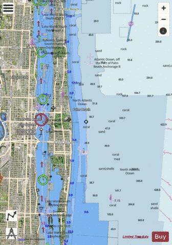 PALM SHORES TO WEST PALM BEACH SIDE B OO-PP Marine Chart - Nautical Charts App - Satellite