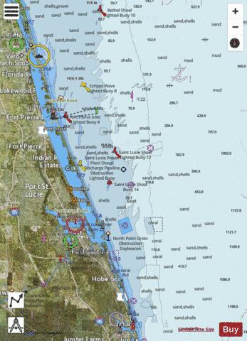 BETHEL SHOAL TO JUPITER INLET Marine Chart - Nautical Charts App - Satellite