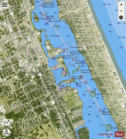 DAYTONA BEACH MUNICIPAL YACHT BASIN Marine Chart - Nautical Charts App - Satellite
