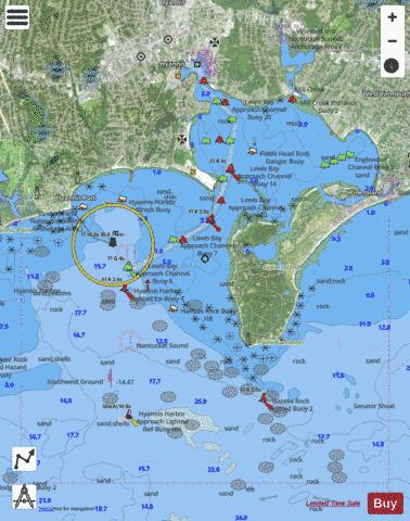 LEWIS BAY - HYANNIS HARBOR  MA  INSET 2 Marine Chart - Nautical Charts App - Satellite