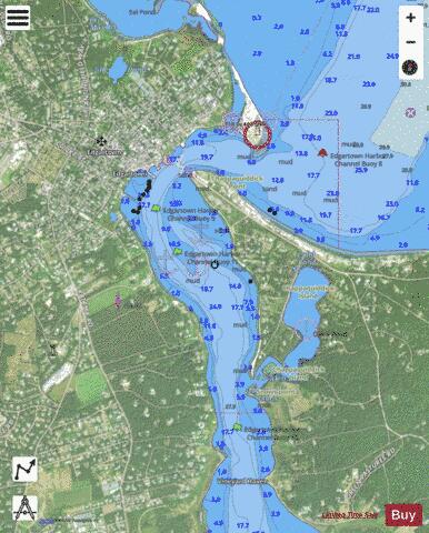 EDGARTOWN HARBOR  MA Marine Chart - Nautical Charts App - Satellite