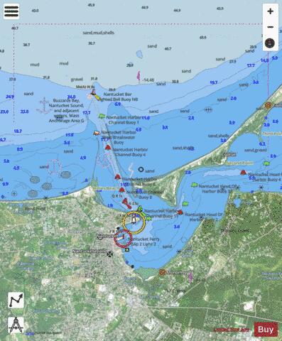 NANTUCKET HARBOR  MA Marine Chart - Nautical Charts App - Satellite