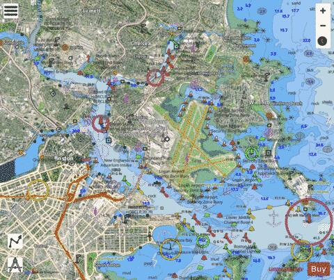 BOSTON INNER HARBOR Marine Chart - Nautical Charts App - Satellite