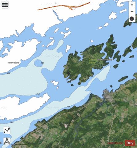 ST LAWRENCE RIV ROUND ISL NY AND GANANOQUE ONT TO WOLFE ISL Marine Chart - Nautical Charts App - Satellite